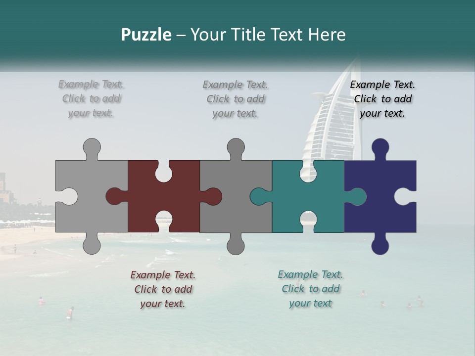 A Picture Of A Beach With A Very Tall Building In The Background PowerPoint Template