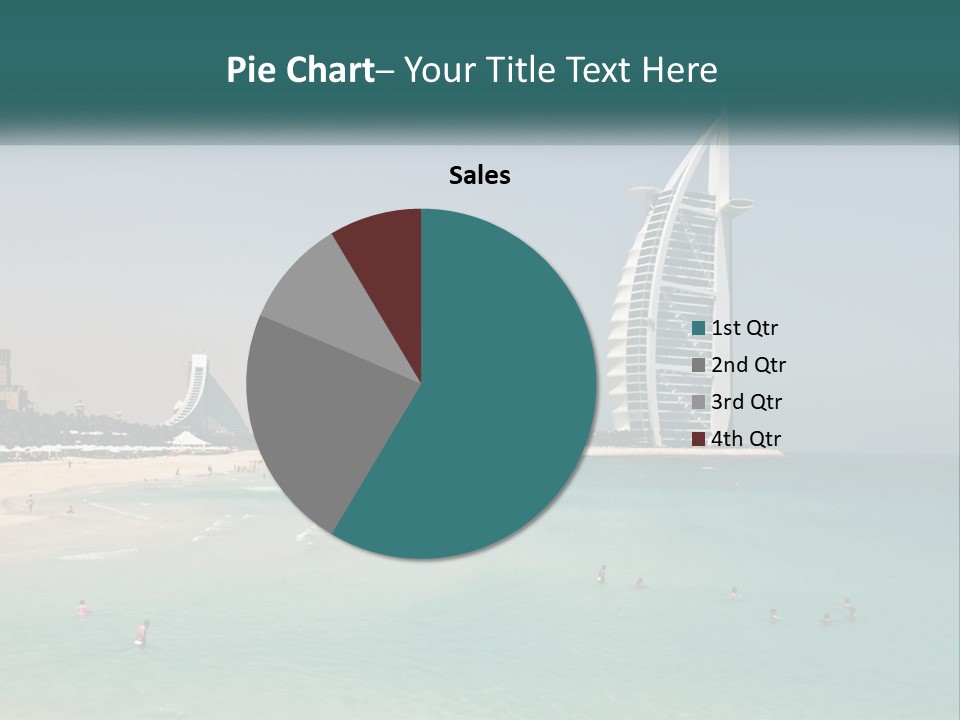 A Picture Of A Beach With A Very Tall Building In The Background PowerPoint Template