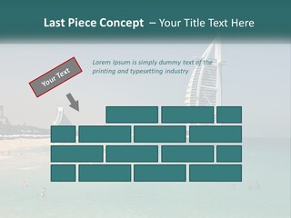 A Picture Of A Beach With A Very Tall Building In The Background PowerPoint Template