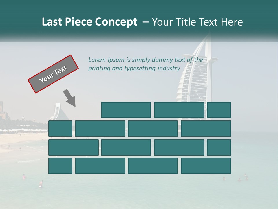 A Picture Of A Beach With A Very Tall Building In The Background PowerPoint Template