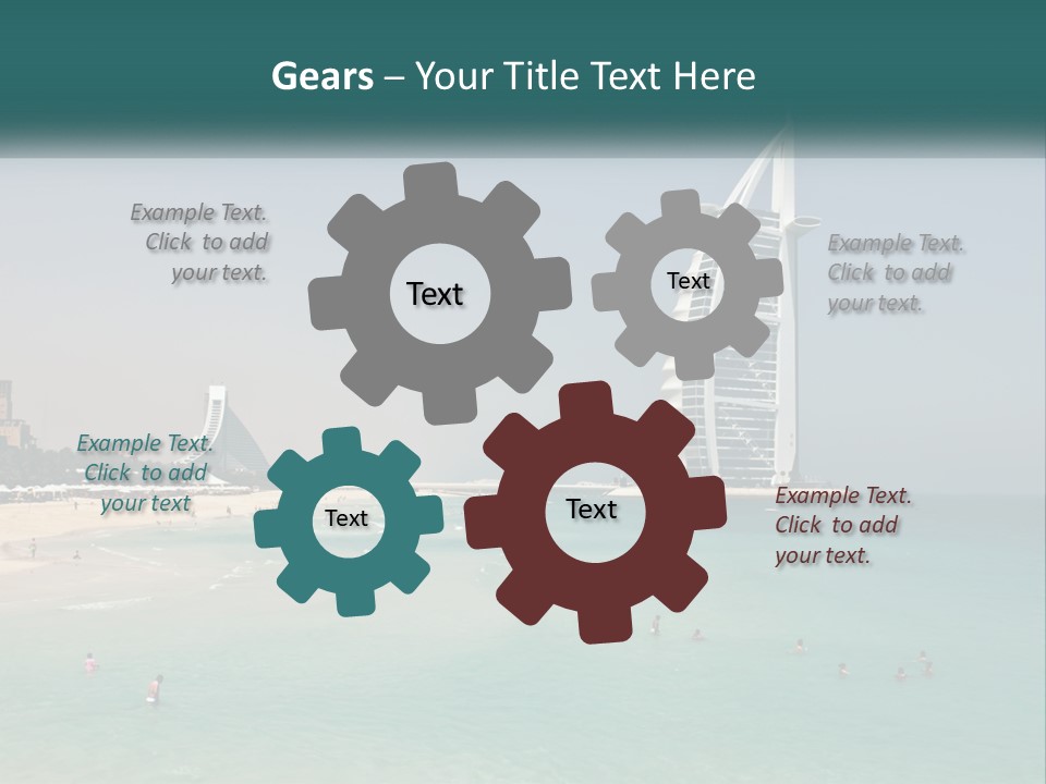 A Picture Of A Beach With A Very Tall Building In The Background PowerPoint Template