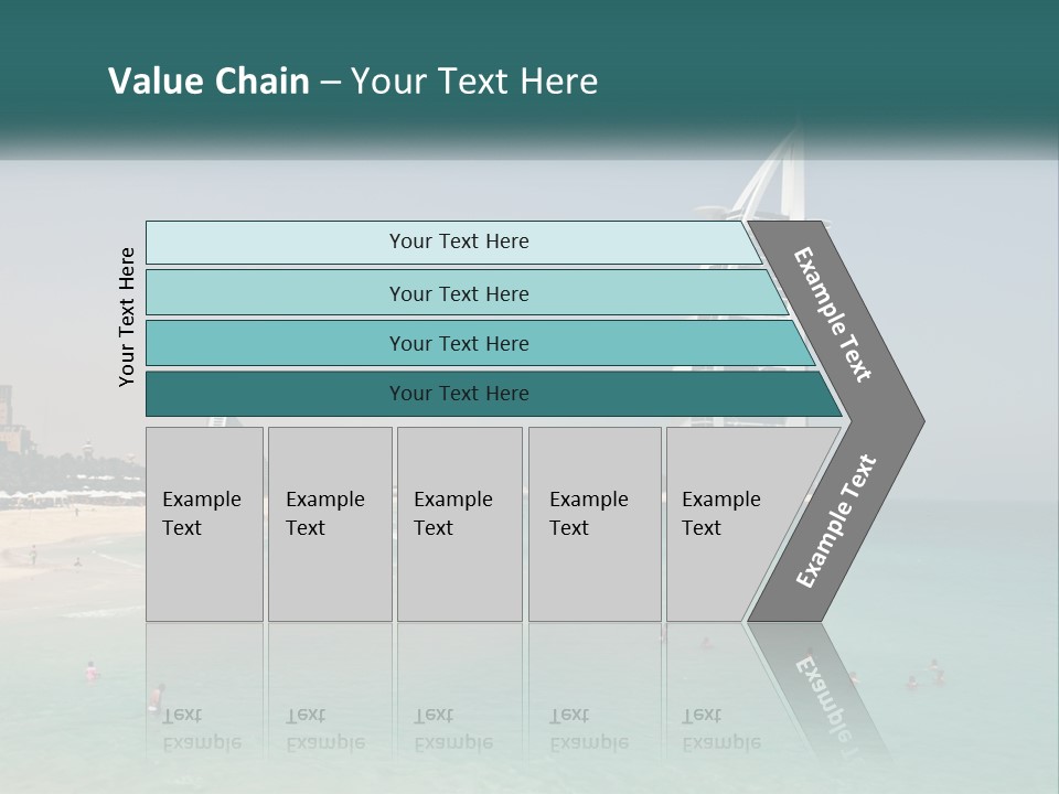 A Picture Of A Beach With A Very Tall Building In The Background PowerPoint Template