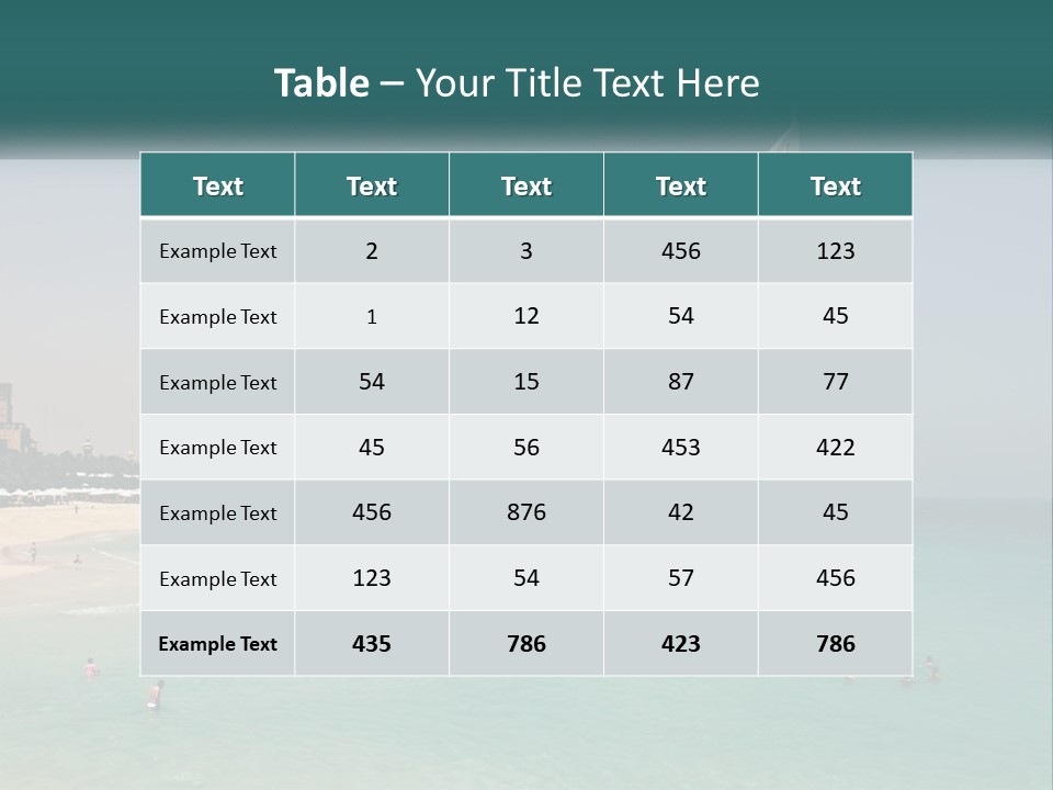 A Picture Of A Beach With A Very Tall Building In The Background PowerPoint Template