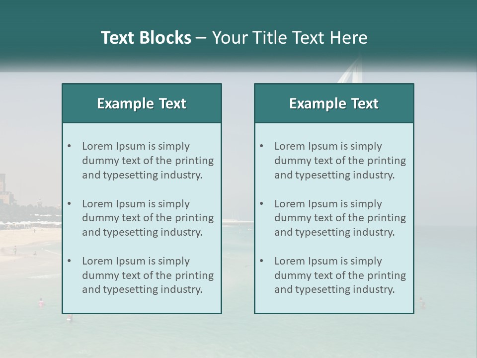 A Picture Of A Beach With A Very Tall Building In The Background PowerPoint Template