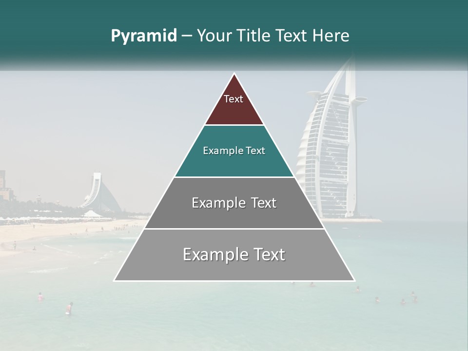 A Picture Of A Beach With A Very Tall Building In The Background PowerPoint Template