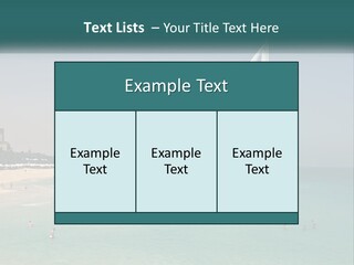 A Picture Of A Beach With A Very Tall Building In The Background PowerPoint Template