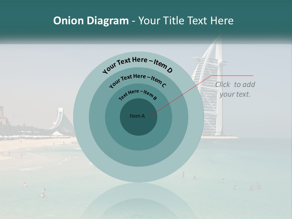 A Picture Of A Beach With A Very Tall Building In The Background PowerPoint Template