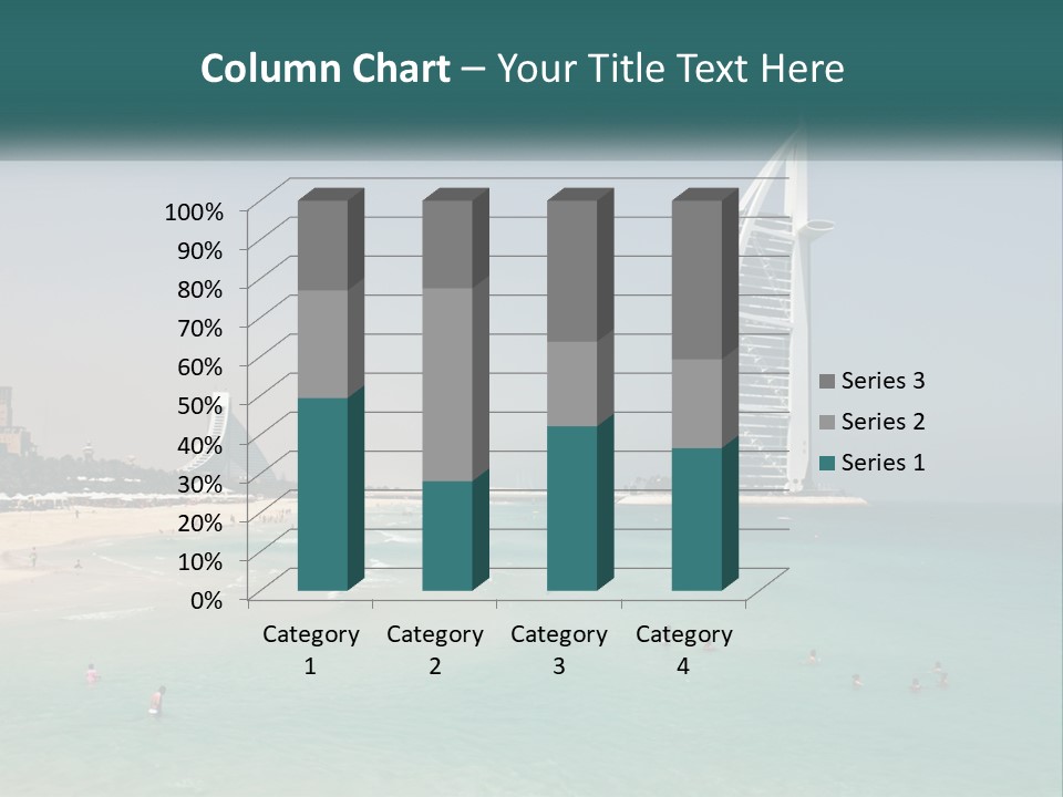 A Picture Of A Beach With A Very Tall Building In The Background PowerPoint Template