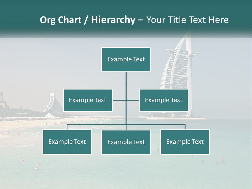 A Picture Of A Beach With A Very Tall Building In The Background PowerPoint Template