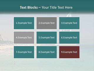 A Picture Of A Beach With A Very Tall Building In The Background PowerPoint Template