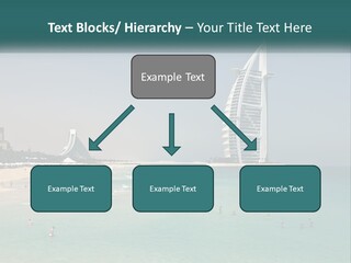 A Picture Of A Beach With A Very Tall Building In The Background PowerPoint Template