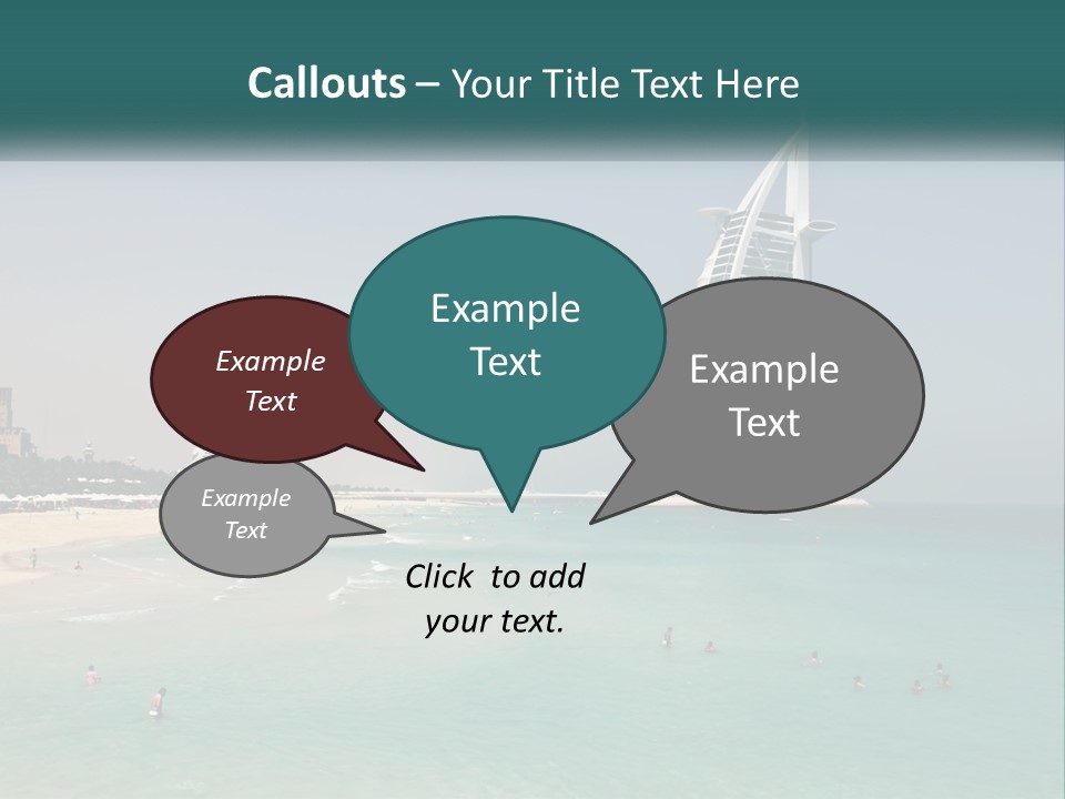 A Picture Of A Beach With A Very Tall Building In The Background PowerPoint Template