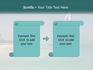 A Picture Of A Beach With A Very Tall Building In The Background PowerPoint Template