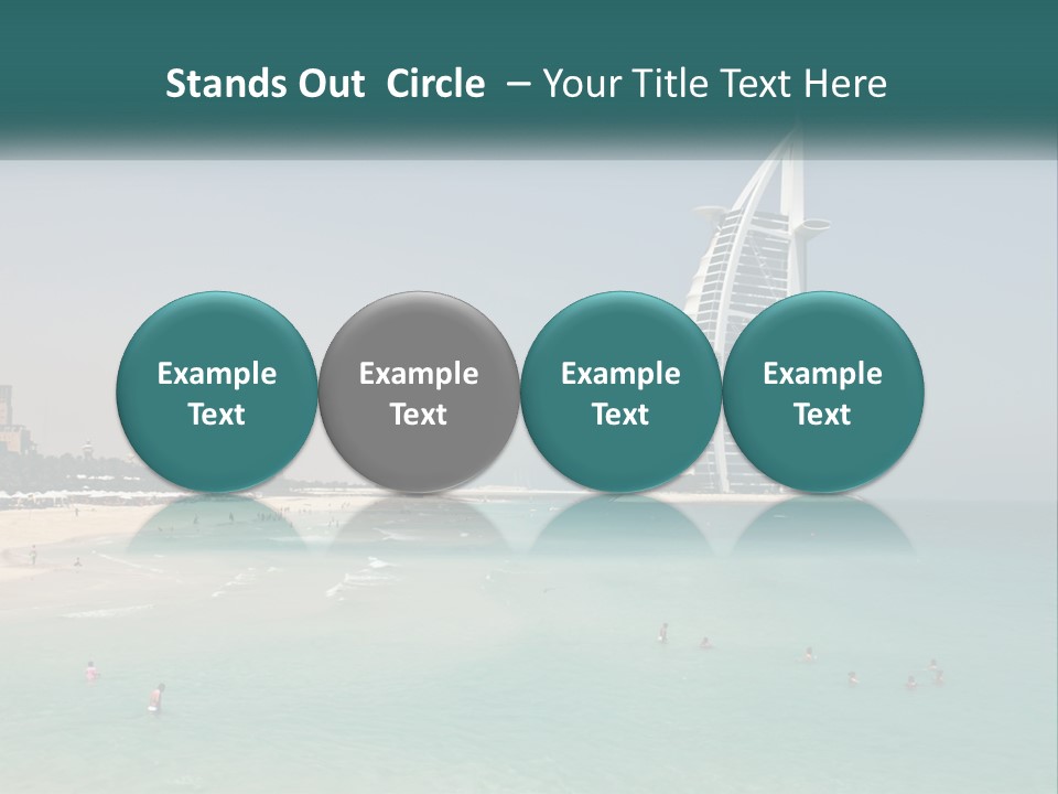 A Picture Of A Beach With A Very Tall Building In The Background PowerPoint Template