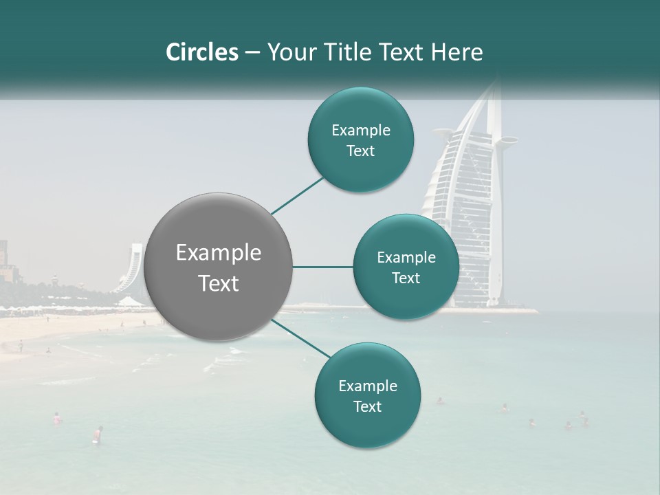 A Picture Of A Beach With A Very Tall Building In The Background PowerPoint Template