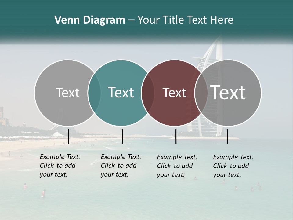 A Picture Of A Beach With A Very Tall Building In The Background PowerPoint Template