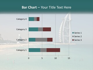 A Picture Of A Beach With A Very Tall Building In The Background PowerPoint Template