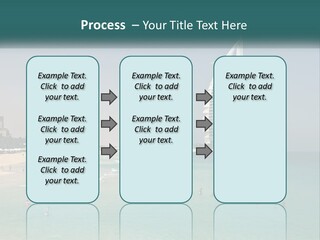 A Picture Of A Beach With A Very Tall Building In The Background PowerPoint Template