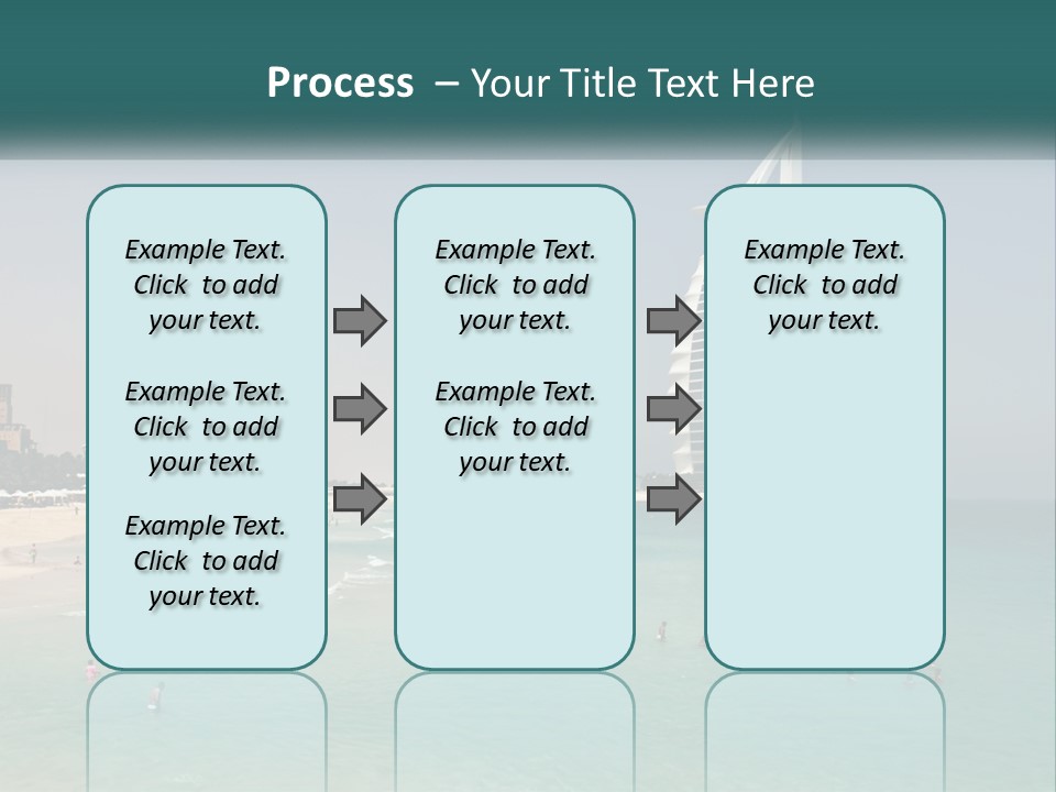 A Picture Of A Beach With A Very Tall Building In The Background PowerPoint Template
