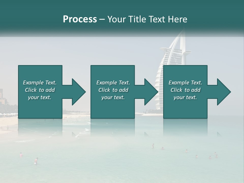 A Picture Of A Beach With A Very Tall Building In The Background PowerPoint Template