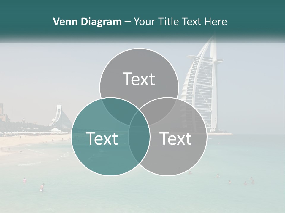 A Picture Of A Beach With A Very Tall Building In The Background PowerPoint Template