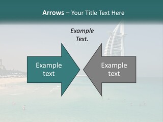 A Picture Of A Beach With A Very Tall Building In The Background PowerPoint Template