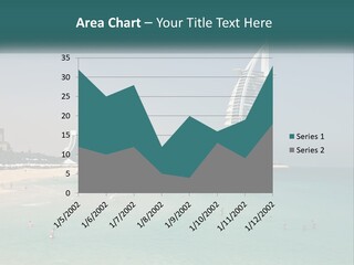 A Picture Of A Beach With A Very Tall Building In The Background PowerPoint Template