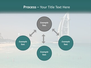 A Picture Of A Beach With A Very Tall Building In The Background PowerPoint Template