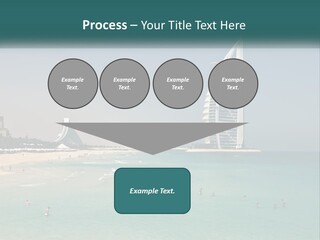 A Picture Of A Beach With A Very Tall Building In The Background PowerPoint Template