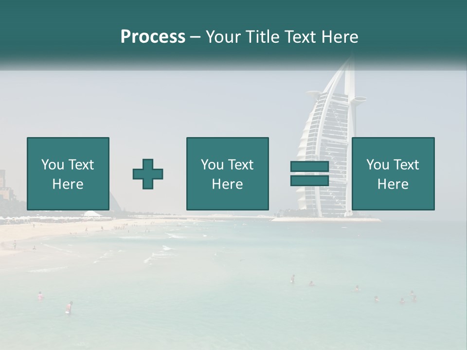 A Picture Of A Beach With A Very Tall Building In The Background PowerPoint Template