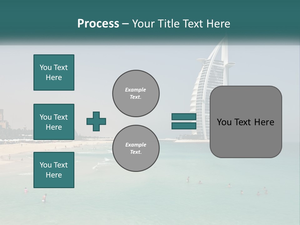 A Picture Of A Beach With A Very Tall Building In The Background PowerPoint Template