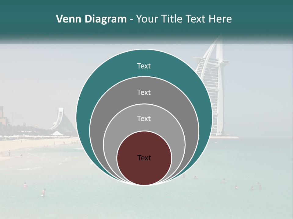 A Picture Of A Beach With A Very Tall Building In The Background PowerPoint Template