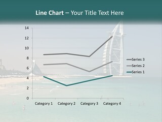 A Picture Of A Beach With A Very Tall Building In The Background PowerPoint Template