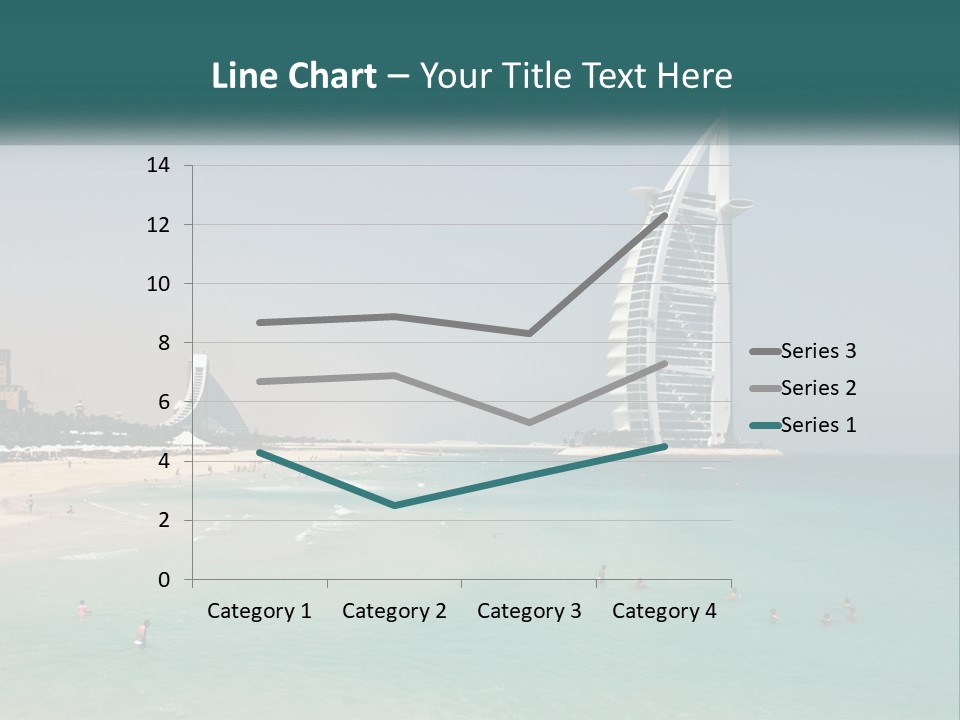 A Picture Of A Beach With A Very Tall Building In The Background PowerPoint Template