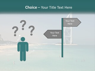 A Picture Of A Beach With A Very Tall Building In The Background PowerPoint Template