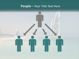 A Picture Of A Beach With A Very Tall Building In The Background PowerPoint Template