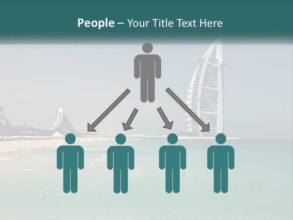 A Picture Of A Beach With A Very Tall Building In The Background PowerPoint Template