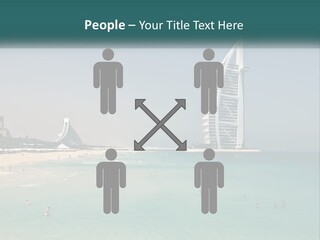 A Picture Of A Beach With A Very Tall Building In The Background PowerPoint Template