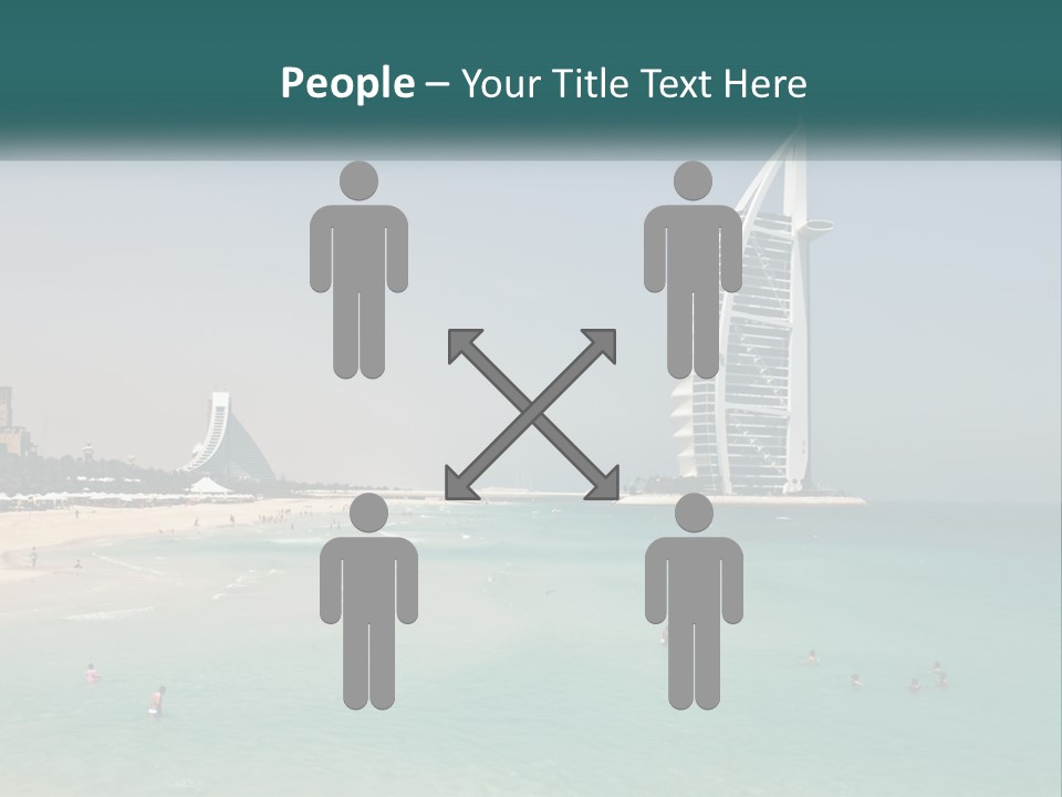 A Picture Of A Beach With A Very Tall Building In The Background PowerPoint Template