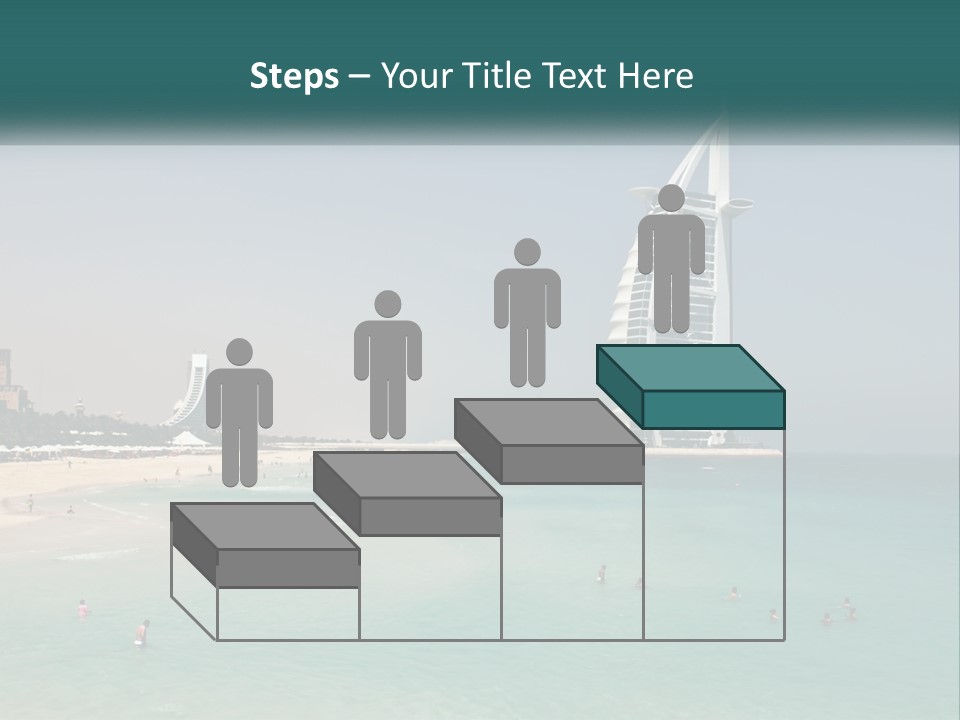 A Picture Of A Beach With A Very Tall Building In The Background PowerPoint Template