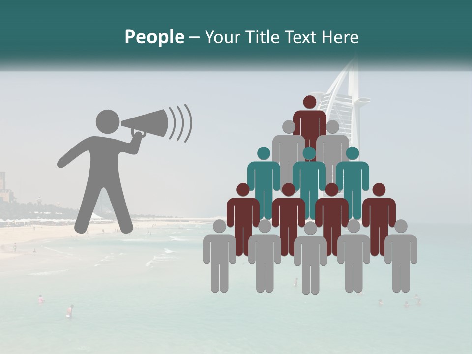 A Picture Of A Beach With A Very Tall Building In The Background PowerPoint Template