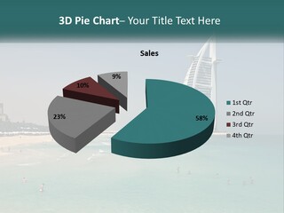 A Picture Of A Beach With A Very Tall Building In The Background PowerPoint Template