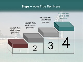 A Picture Of A Beach With A Very Tall Building In The Background PowerPoint Template