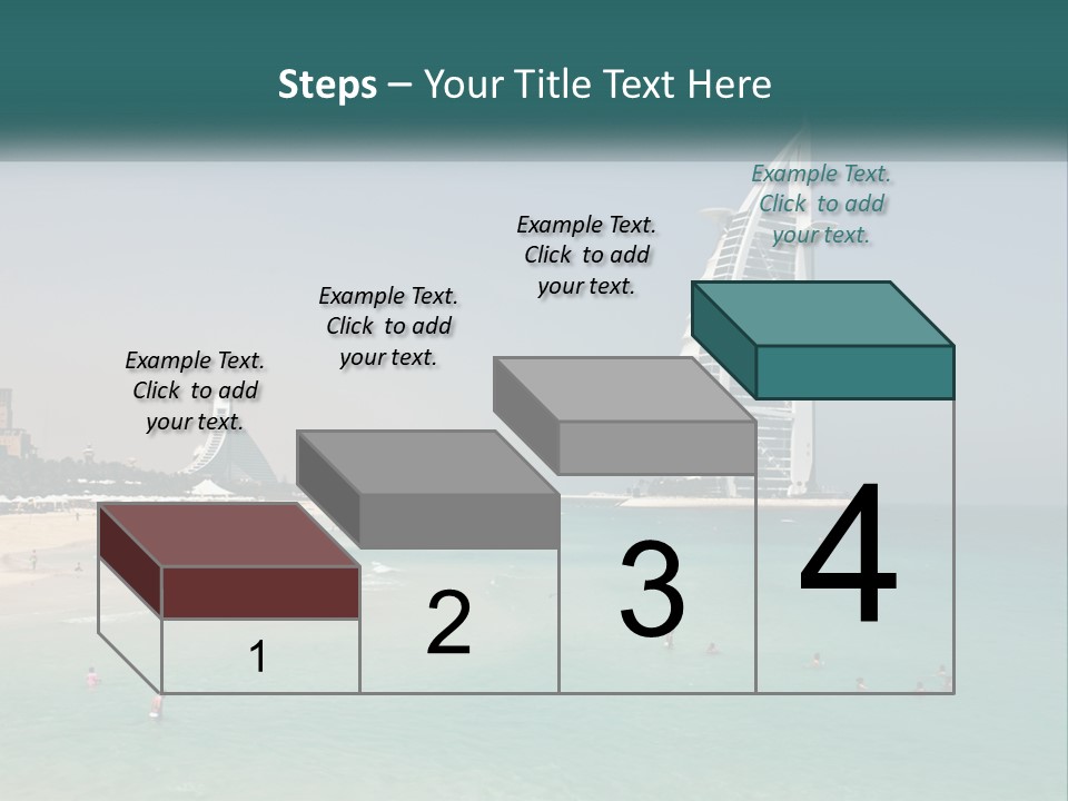 A Picture Of A Beach With A Very Tall Building In The Background PowerPoint Template