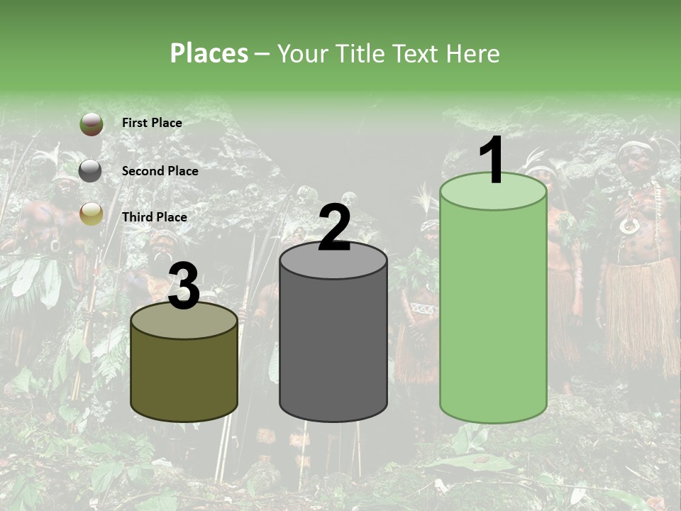 A Group Of Native People Standing In Front Of A Cave PowerPoint Template