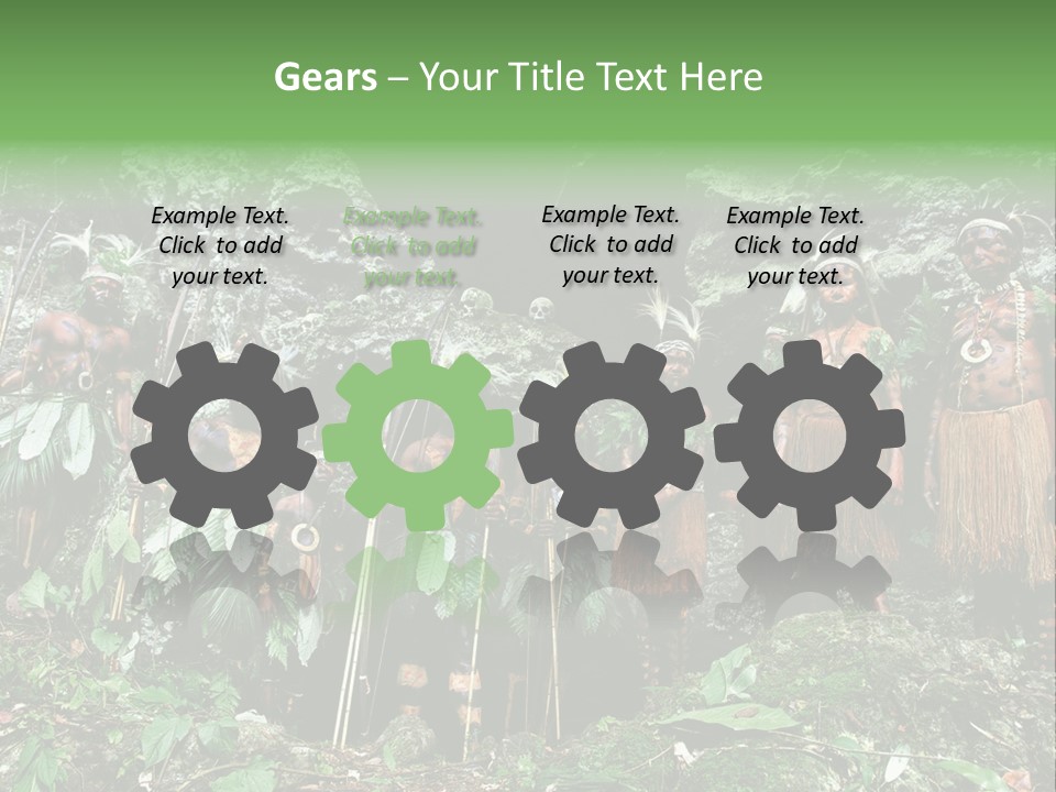 A Group Of Native People Standing In Front Of A Cave PowerPoint Template