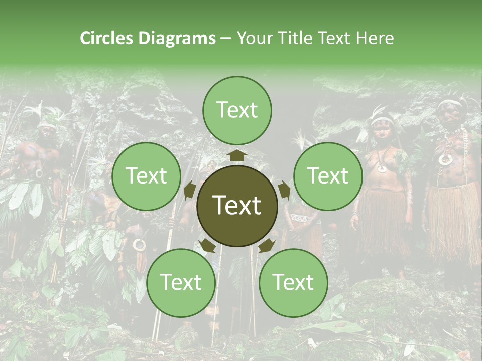 A Group Of Native People Standing In Front Of A Cave PowerPoint Template