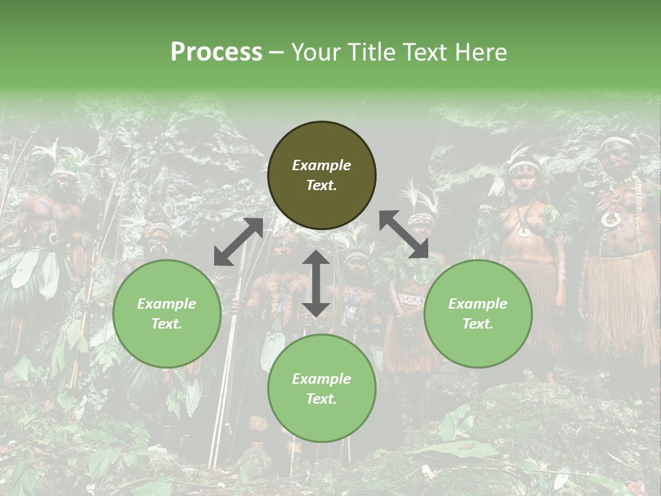 A Group Of Native People Standing In Front Of A Cave PowerPoint Template