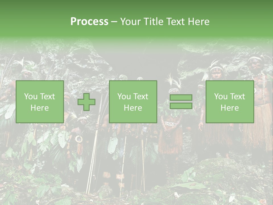 A Group Of Native People Standing In Front Of A Cave PowerPoint Template