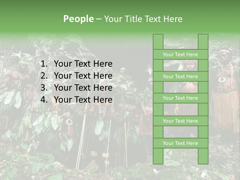 A Group Of Native People Standing In Front Of A Cave PowerPoint Template